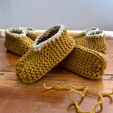 Baby slippers mustard colour