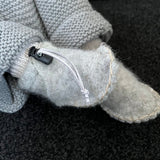 Baby wearing grey Pixie Boots