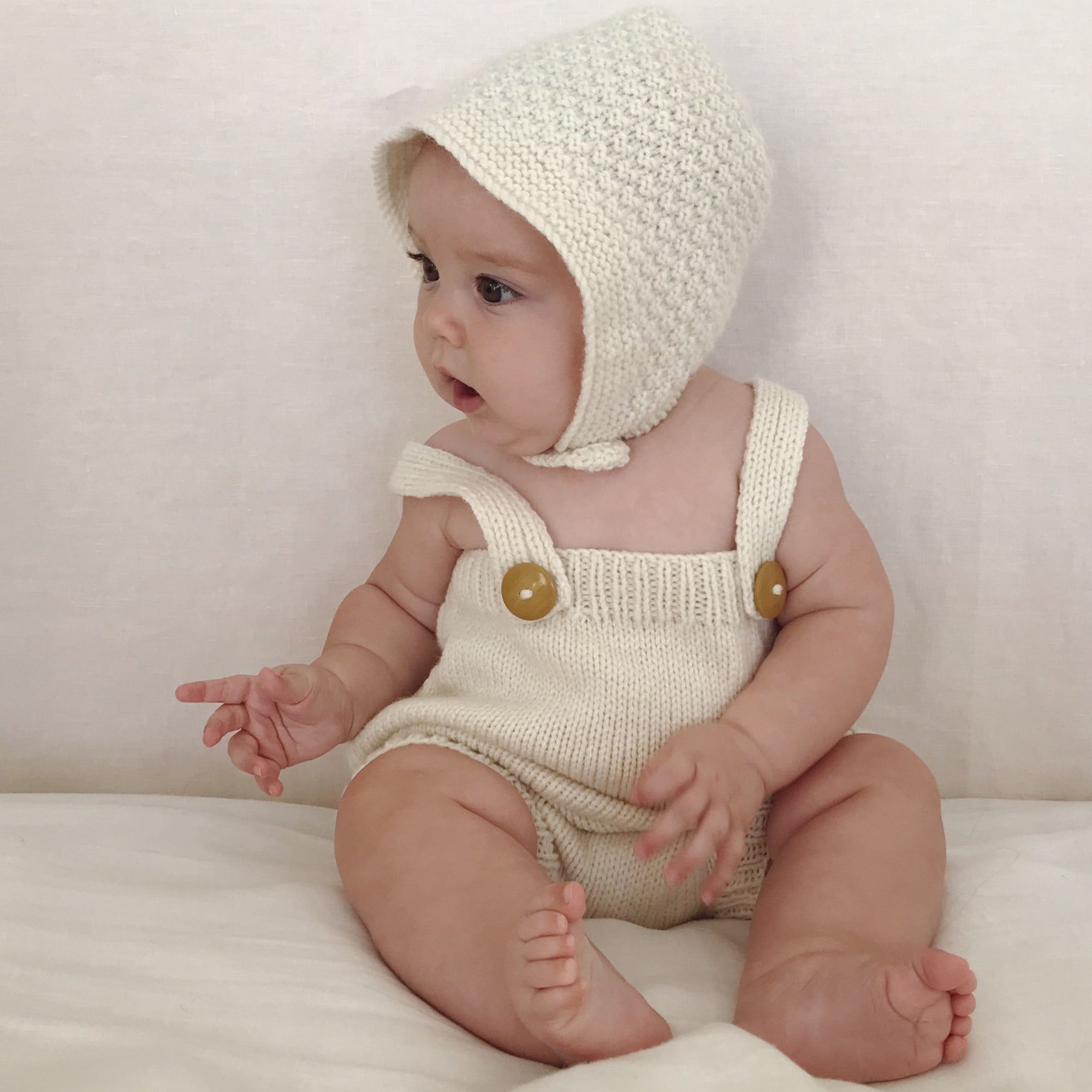 Baby wearing natural baby Rompers