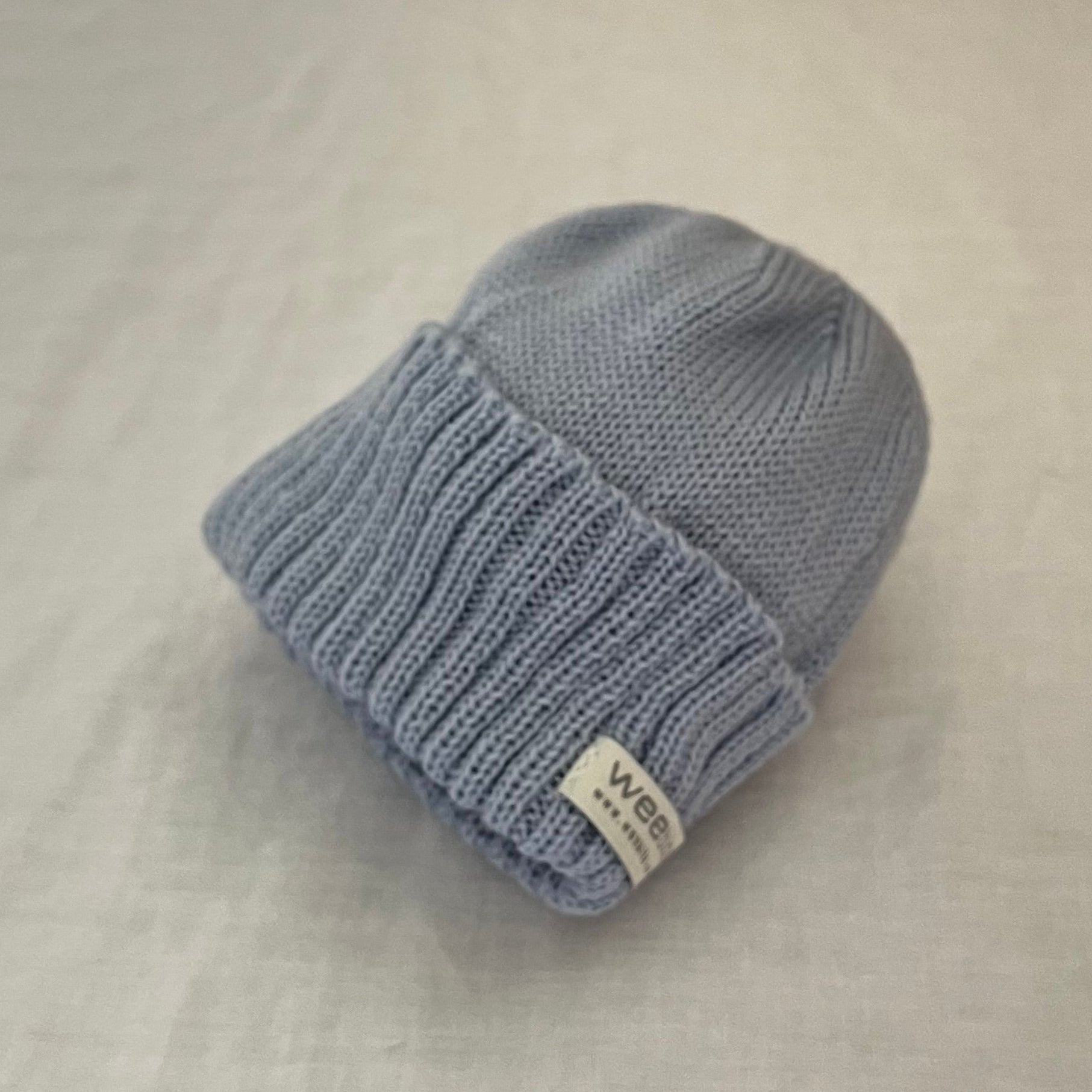 Blue newborn beanie