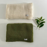 Butter milk and moss pram blanket