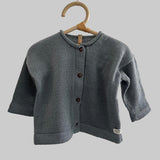 Dusky blue baby marley cardigan on hanger