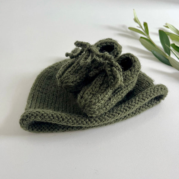 Forest green kids beanies