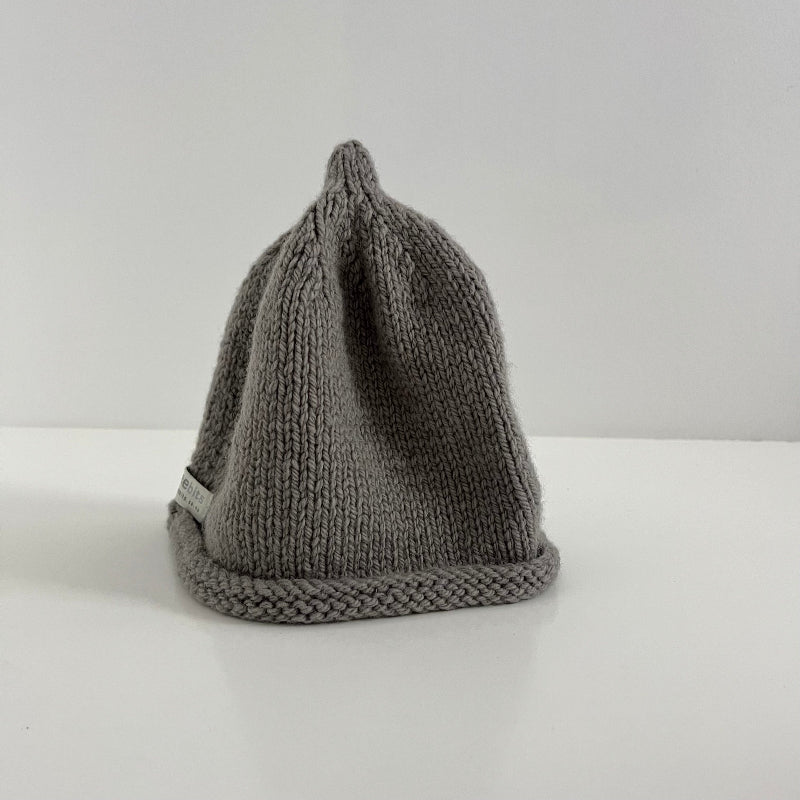 Knitted mushroom baby beanie