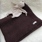 Merino bassinet blanket chocolate