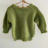 Merino river jumper moss