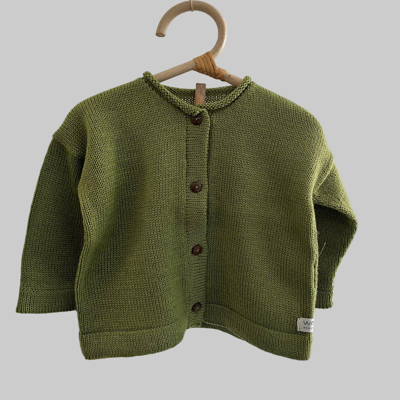 Moss baby marley cardigan on hanger