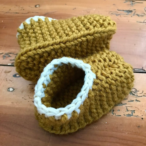 Mustard baby slippers