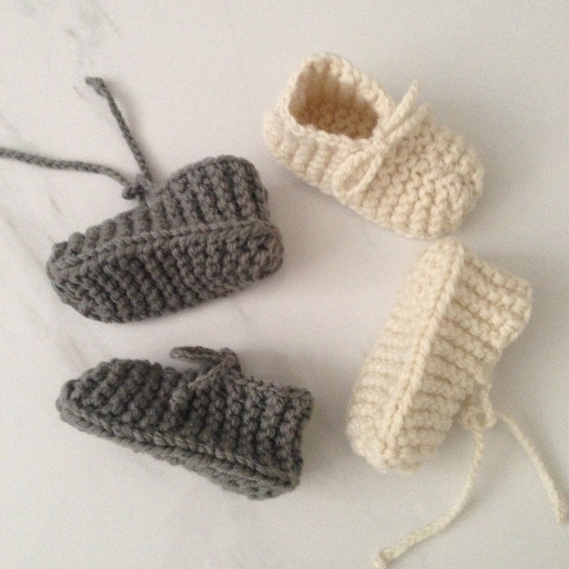Natural and mushroom premature chunky booties