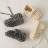 Natural and mushroom premature chunky booties