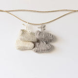 natural and oatmeal premature chunky booties