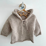 Oatmeal marle knitted baby hoodie