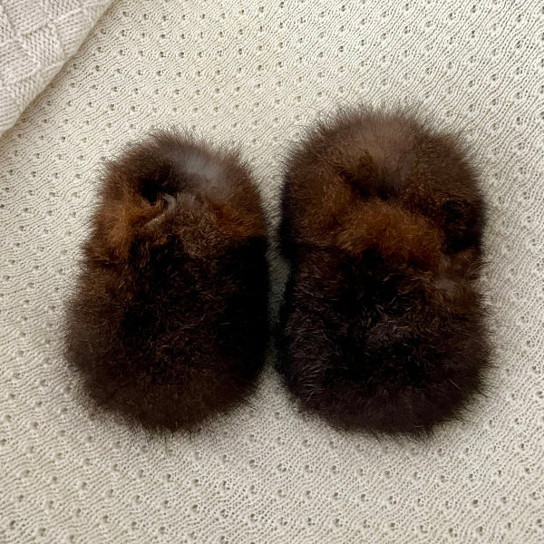 Possum Booties in natural dark brown colour