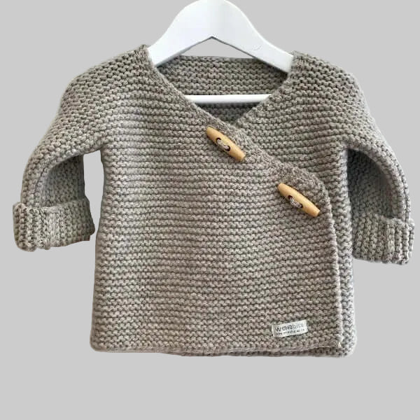 baby double breasted jacket in Oatmeal