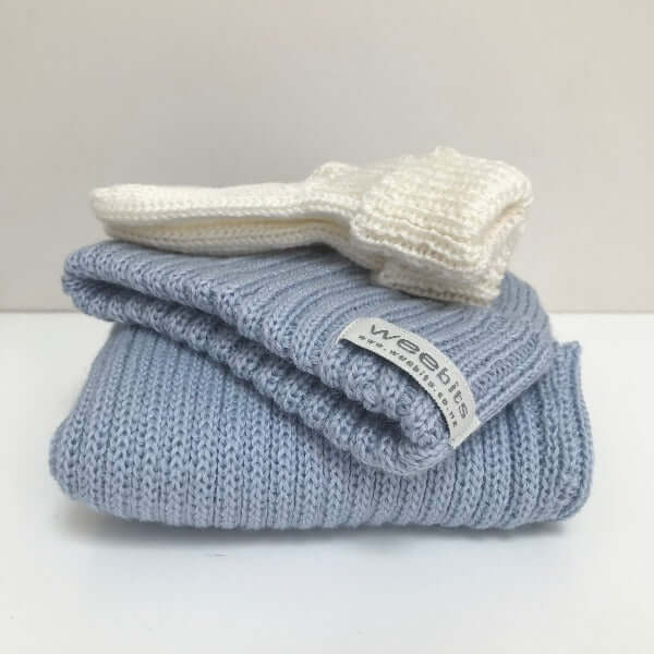 Blue baby clothing essentials set