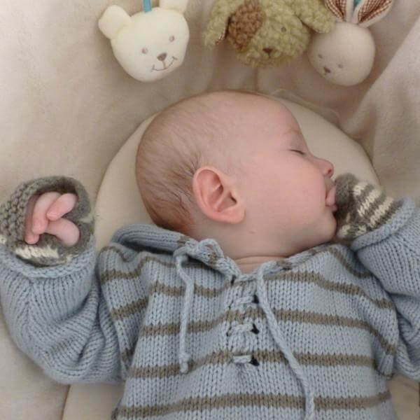 Blue fingerless mittens