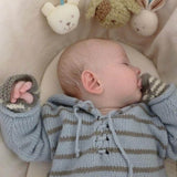 Blue fingerless mittens