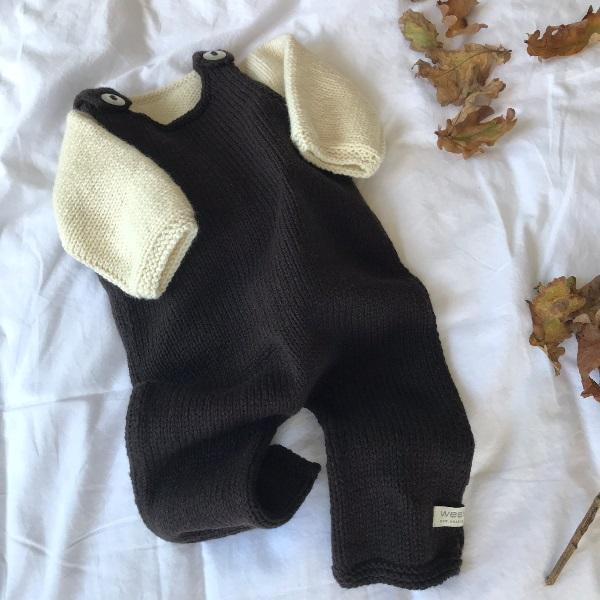 Chocolate baby dungarees