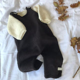 Chocolate baby dungarees