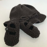 Chocolate Brim Hat and Baby Mary Janes Set