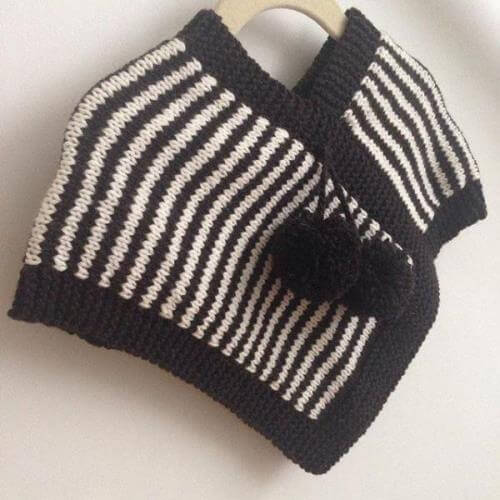 Chocolate natural stripe kids poncho