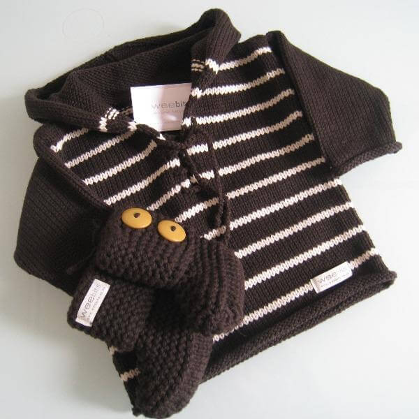 Chocolate natural striped kidshoodies