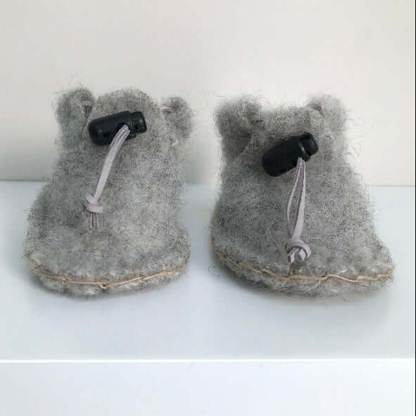baby felted wool light grey pixie boots