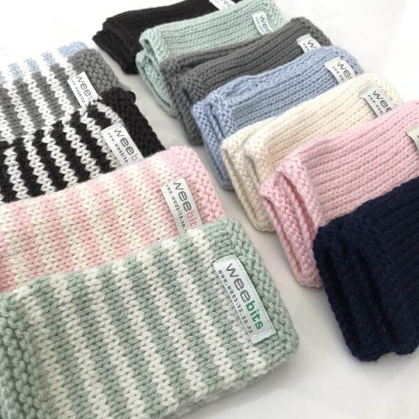 Mint baby fingerless gloves