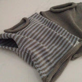 Mushroom blue stripe roll neck vest