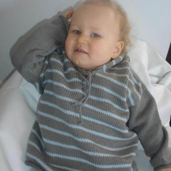 Mushroom blue striped baby hoodies