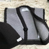 Mushroom chocolate trim baby waistcoat