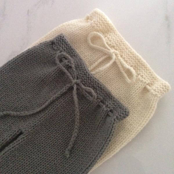 Mushroom natural premature knitted pants