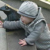 Mushroom natural stripe kids beanies