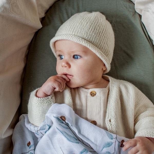 Natural baby beanie