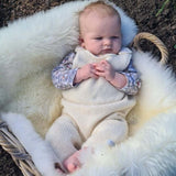 Natural baby dungarees