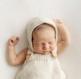 Natural knitted newborn bonnet