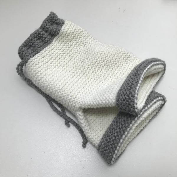 Natural mushroom trim chunky knit pants