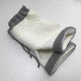 Natural mushroom trim chunky knit pants