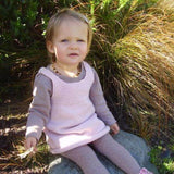 Pink knitted baby dress