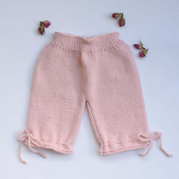 pink knitted baby pants