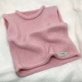 pink roll neck vest