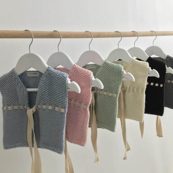 Powder blue baby girl waistcoat