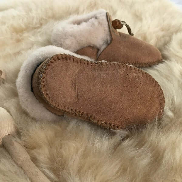sheepskin bootie brown wool