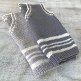 V-Neck Vest stack in mushroom and oatmeal colour