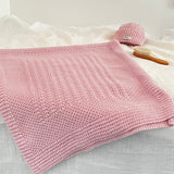 Blossom pink merino cot blanket nz made