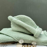 Baby cardigan and beanie set mint