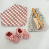 Baby Gift set Brush Bib Bootie pink colour