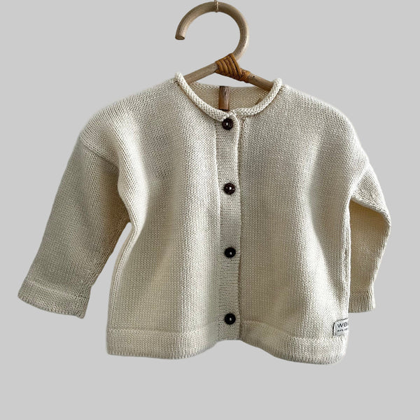 Ivory baby marley cardigan on hanger