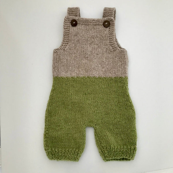 Baby overalls pistachio bottom oatmeal top