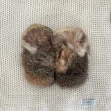 baby possum booties in natural light brown colour